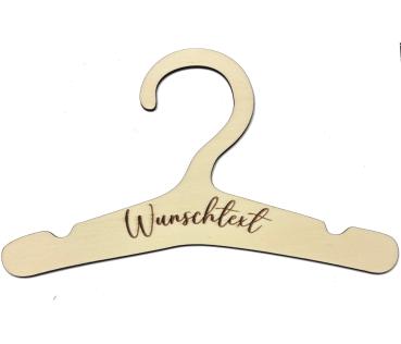 Personalisierter Kleiderbügel aus Holz mit individuellem Wunschtext